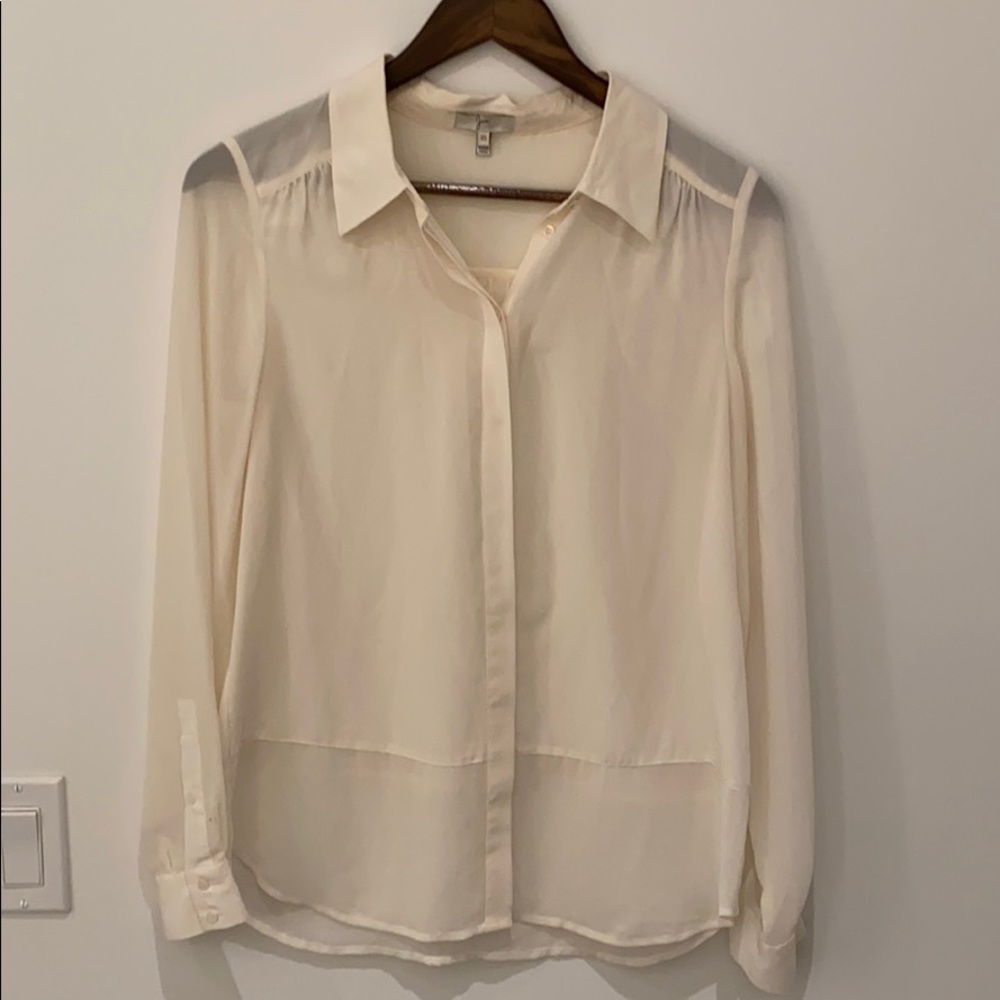 White silk Joie blouse